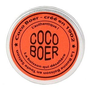 coco boer la poudre réglisse et anis de notre enfance. dans sa  boîte ronde en métal avec son autocollant coloré,